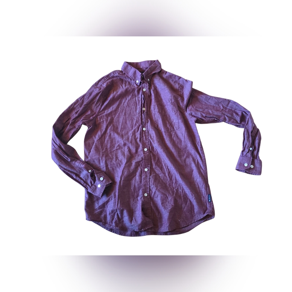 Ben Sherman Burgandy Longsleeve Button Up Shirt Size M